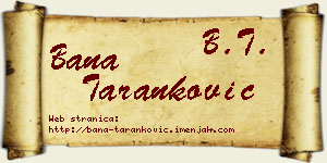 Bana Taranković vizit kartica